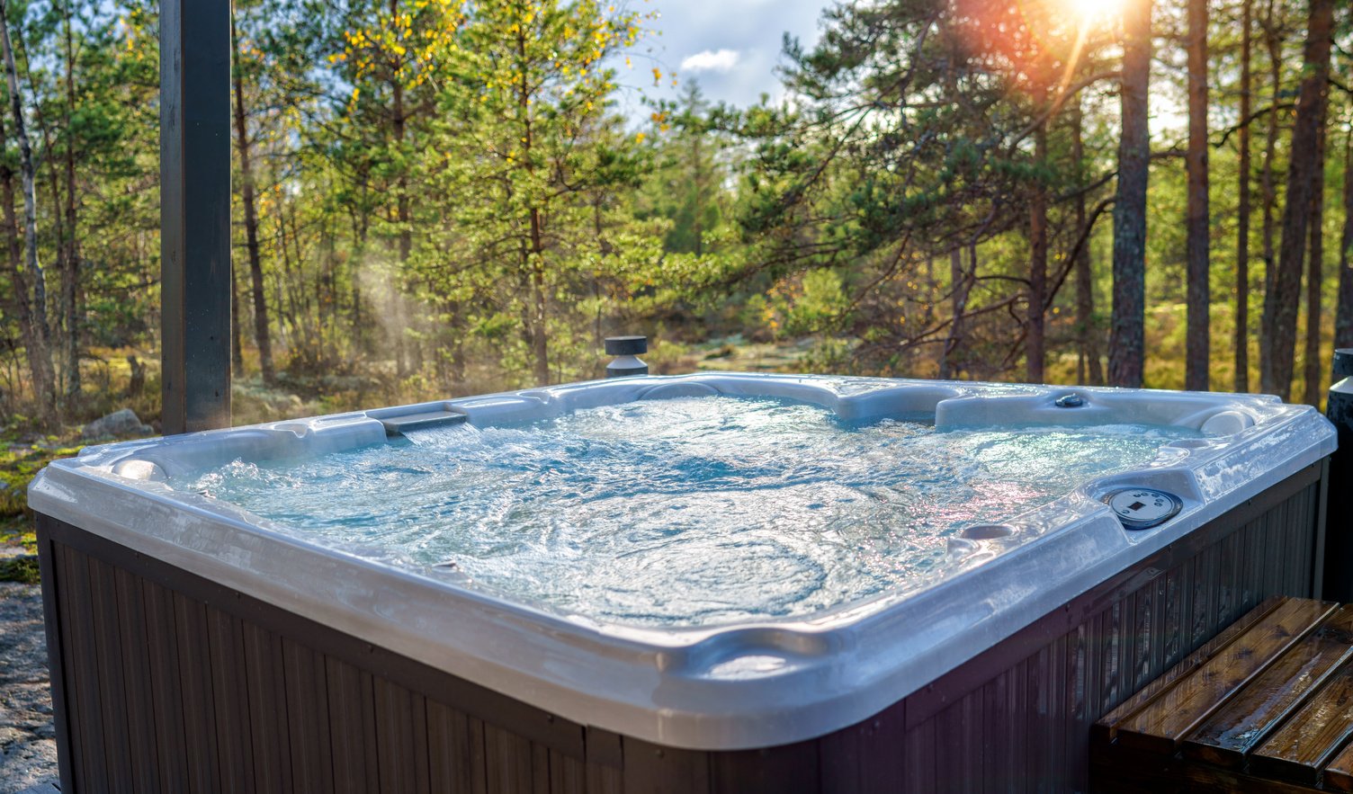 Warm hot tub