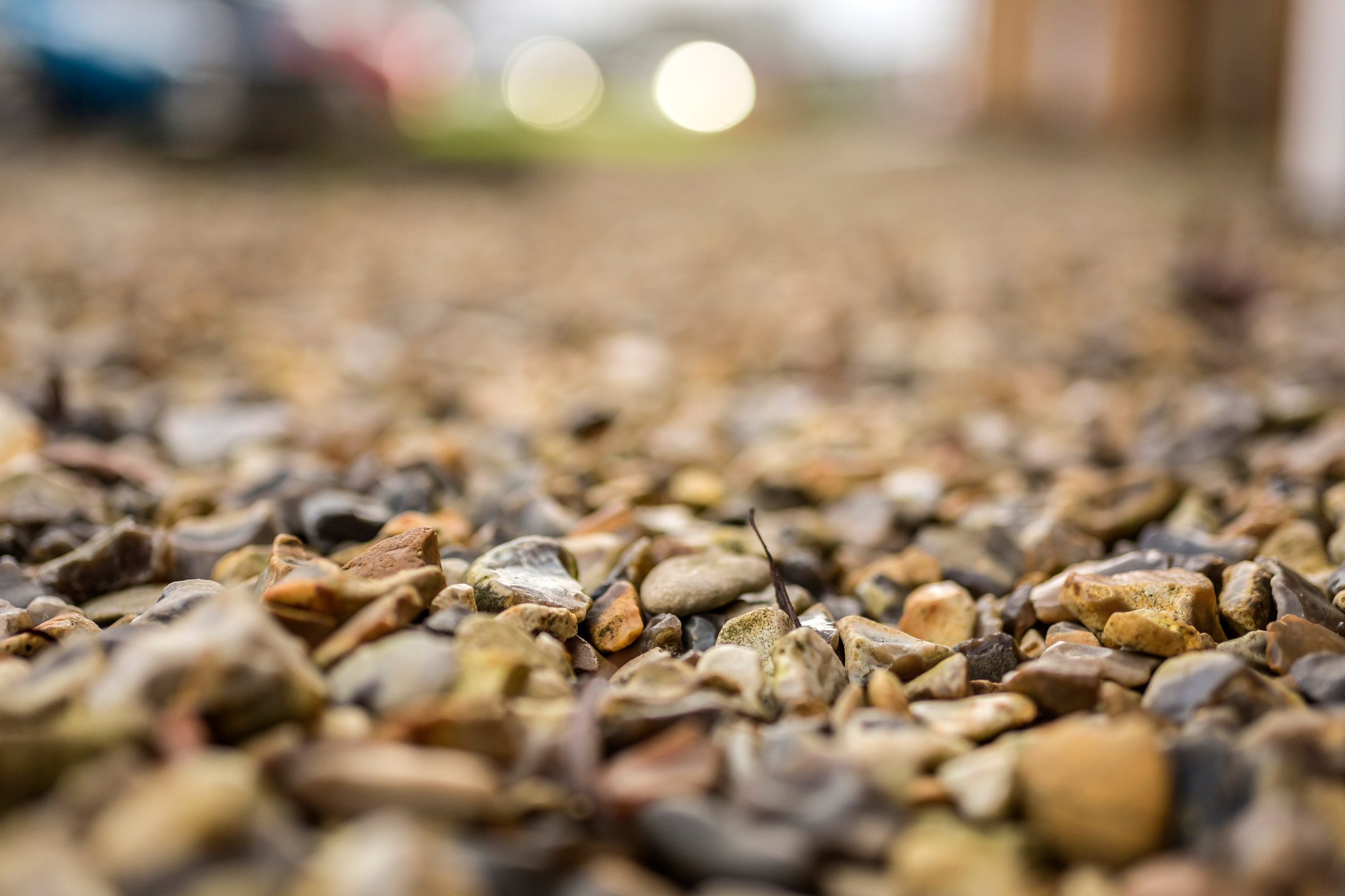 Stone gravel driveway