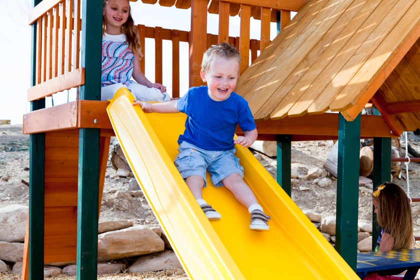 Children on playset